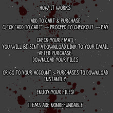 Load image into Gallery viewer, 2026 Printable Horror Themed Calendar / Horror Movie Calendar